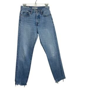 Levi's Premium Wedgie Jeans Frayed Ankle sz 25